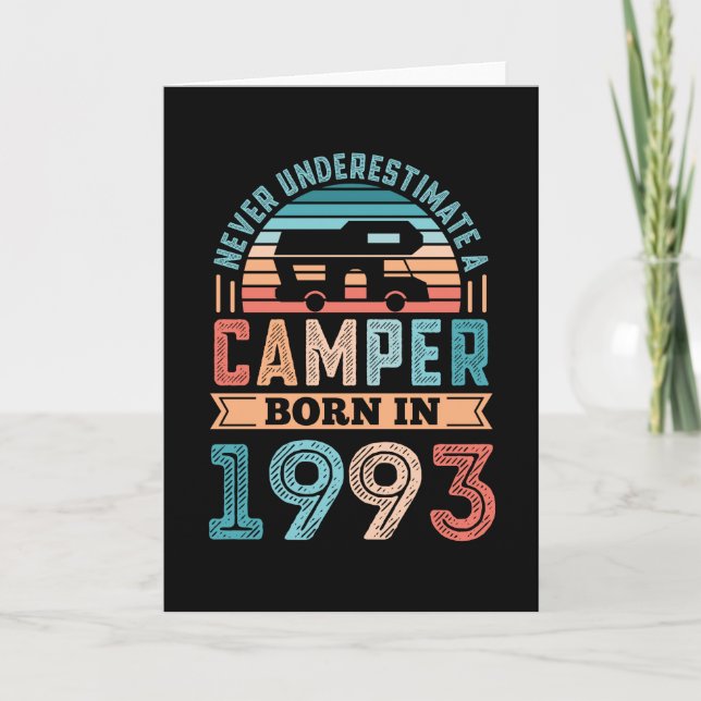 Camper born in 1993 30th Birthday Gift RV Camping Card (Front)