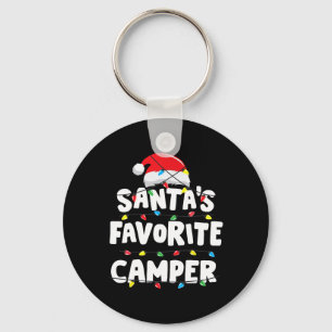 Camper Camping Christmas Santa's Favourite Funny X Key Ring