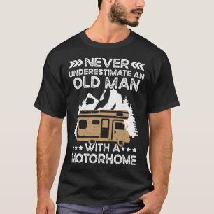 Camper  Camping Old Man With A Motorhome Travel T-Shirt