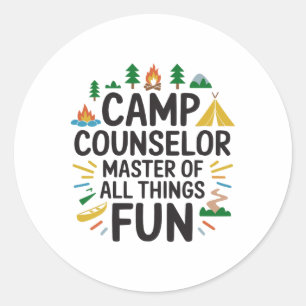 Camper Camping Outdoor Nature Lover Camp Counsello Classic Round Sticker