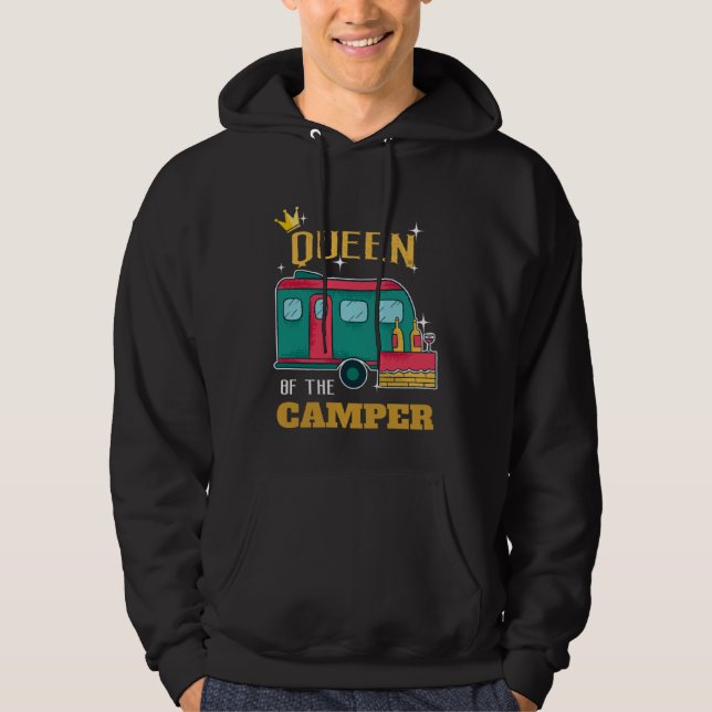 Camper  Camping Queen Themed Apparel Hoodie (Front)
