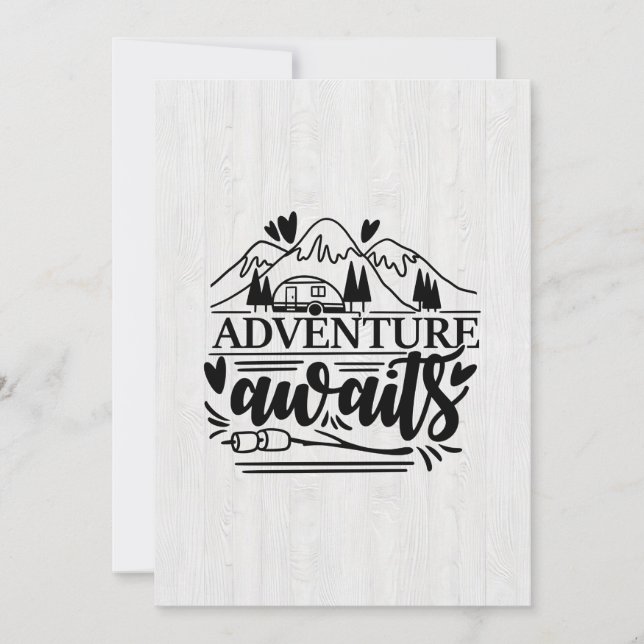 Camper Gift Adventure Awaits Thank You Card (Front)