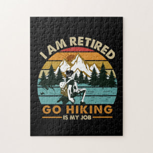 Camper Gift   Go Hiking Is My Job Birthday Jigsaw Puzzle
