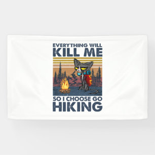 Camper Gift Go Hiking With Cat Birthday Banner