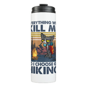 Camper Gift   Go Hiking With Cat Birthday Thermal Tumbler