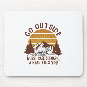 Camper Gift Go Outside Worst Case Scenario Xmas Mouse Pad