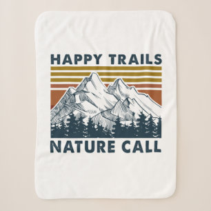 Camper Gift   Happy Trails Nature Call Birthday Sherpa Blanket