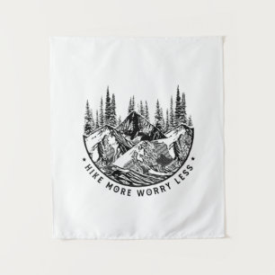 Camper Gift   Hike More Worry Less Birthday Tapestry