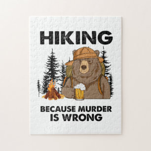 Camper Gift Hiking Bear Birthday Jigsaw Puzzle