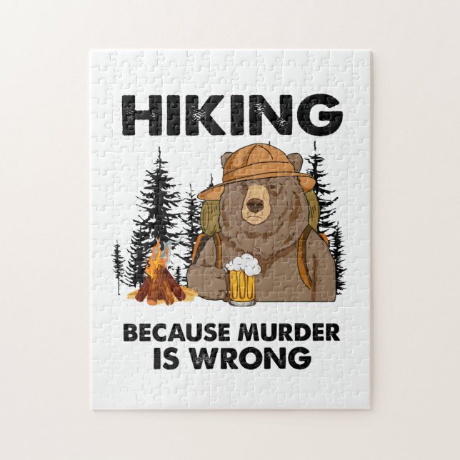 Camper Gift | Hiking Bear Birthday Jigsaw Puzzle (Vertical)