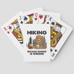 Camper Gift   Hiking Bear Birthday Playing Cards