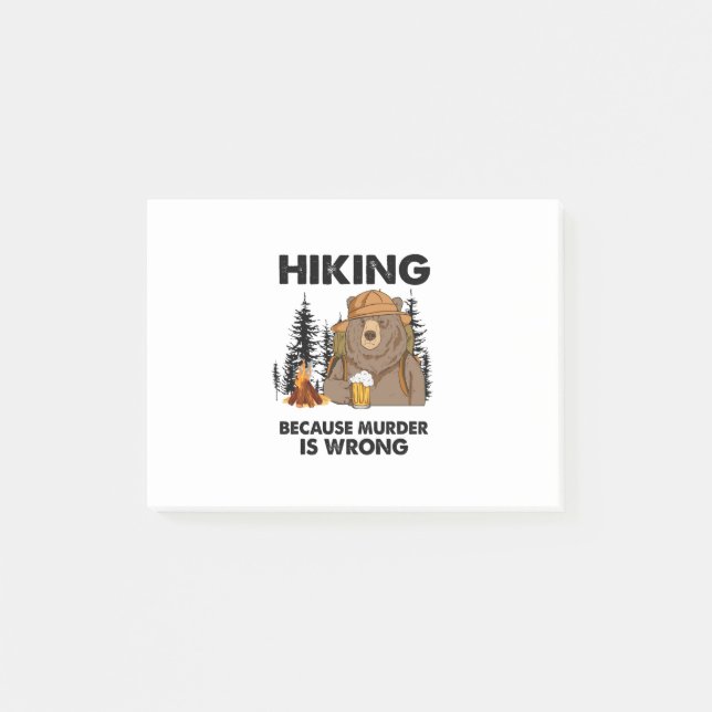 Camper Gift | Hiking Bear Birthday Post-it Notes (Front)