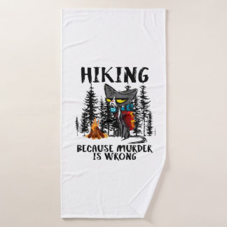 Camper Gift | Hiking Because Murder Is Wrong Xmas Bath Towel