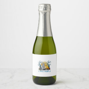 Camper Gift Hiking In Halloween Birthday Sparkling Wine Label