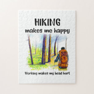 Camper Gift Hiking Makes Me Happy Birthday Jigsaw Puzzle