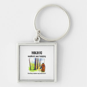 Camper Gift Hiking Makes Me Happy Birthday Key Ring