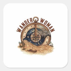 Camper Gift   Hiking Wander Woman Birthday Square Sticker