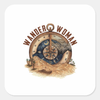 Camper Gift | Hiking Wander Woman Birthday Square Sticker