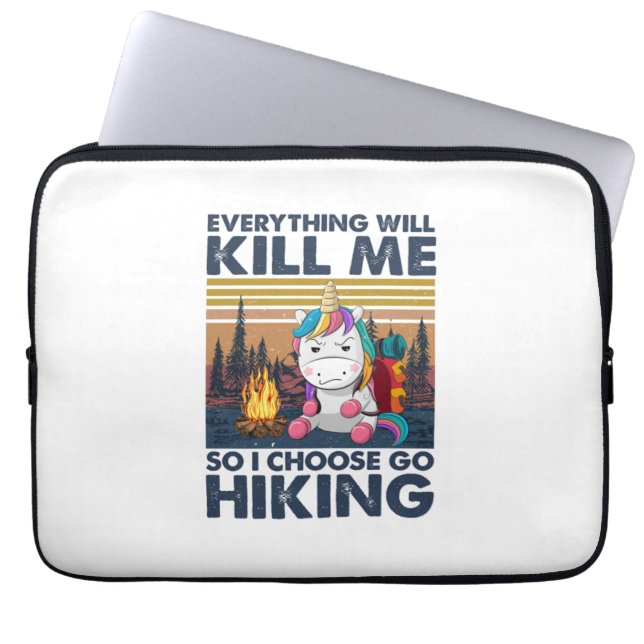 Camper Gift | I Choose Go Hiking Birthday Laptop Sleeve (Front)