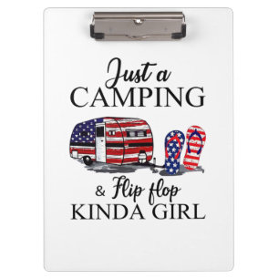 Camper Gift Just A Camping And Kinda Girl Xmas Clipboard