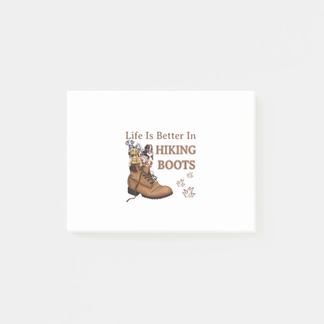 Camper Gift | Life Is Better In Hiking Boots Dog Post-it Notes (Front)