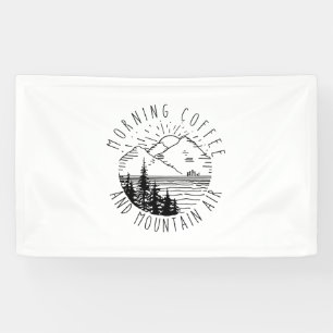 Camper Gift Morning Coffee And Mountain Air Xmas Banner