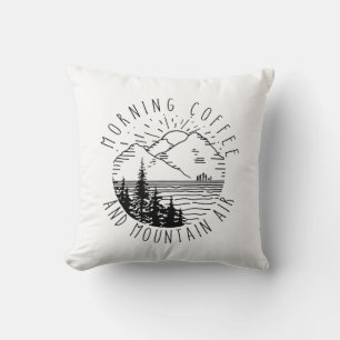 Camper Gift Morning Coffee And Mountain Air Xmas Cushion