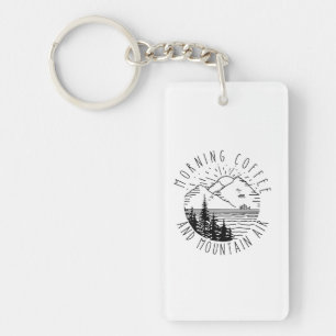 Camper Gift   Morning Coffee And Mountain Air Xmas Key Ring