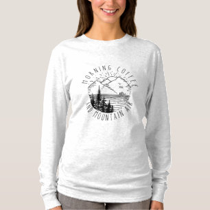 Camper Gift   Morning Coffee And Mountain Air Xmas T-Shirt