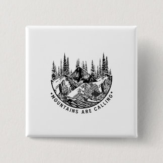 Camper Gift | Mountains Are Calling Birthday 15 Cm Square Badge