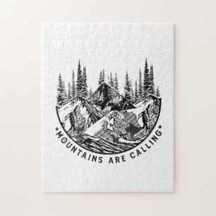 Camper Gift Mountains Are Calling Birthday Jigsaw Puzzle