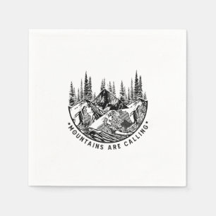 Camper Gift   Mountains Are Calling Birthday Napkin