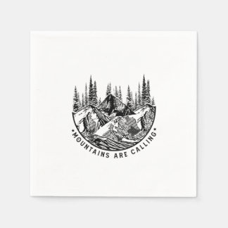Camper Gift | Mountains Are Calling Birthday Napkin