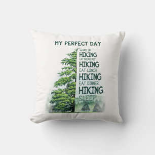 Camper Gift   My Perfect Day Hiking Birthday Cushion