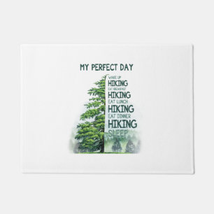 Camper Gift   My Perfect Day Hiking Birthday Doormat