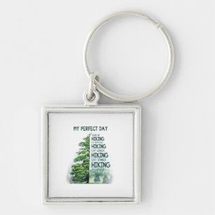 Camper Gift My Perfect Day Hiking Birthday Key Ring