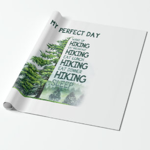 Camper Gift   My Perfect Day Hiking Birthday Wrapping Paper