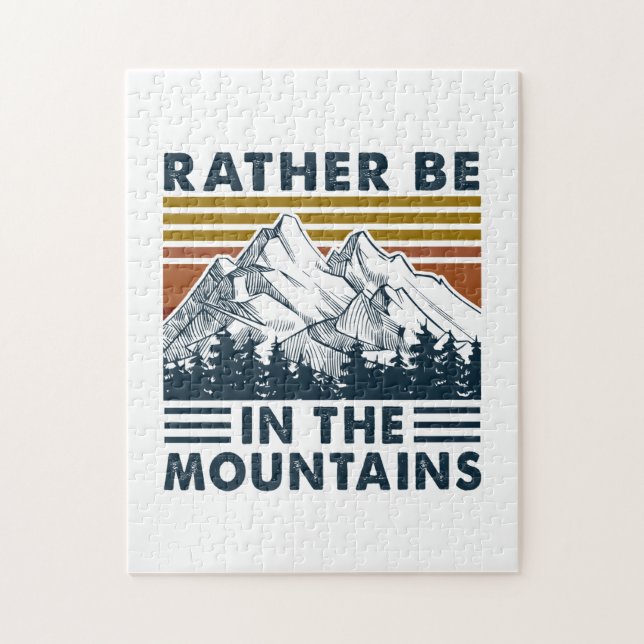 Camper Gift | Rather Be In The Mountains Birthday Jigsaw Puzzle (Vertical)
