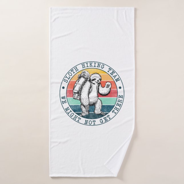 Camper Gift | Sloth Hiking Team Birthday Bath Towel (Bath Towel)