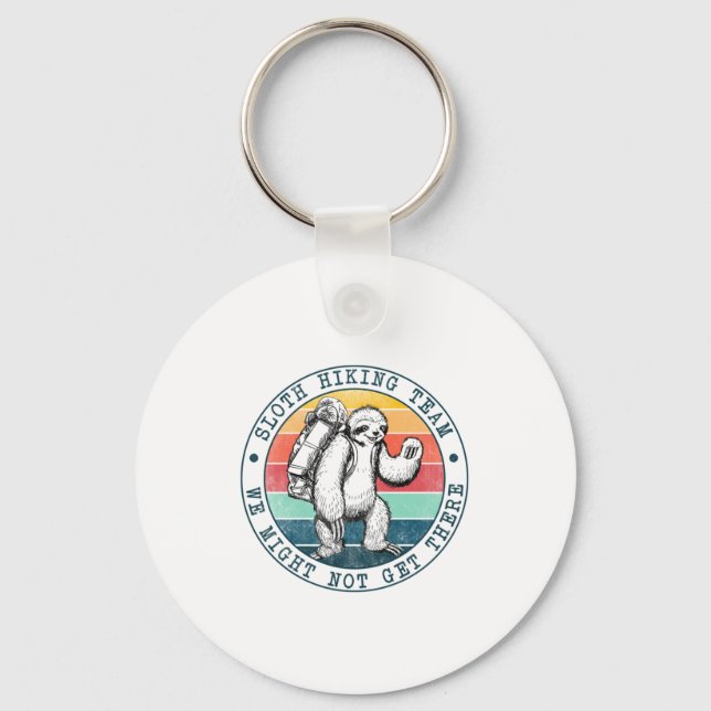 Camper Gift | Sloth Hiking Team Birthday Key Ring (Front)