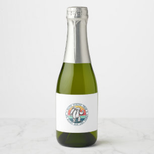 Camper Gift   Sloth Hiking Team Birthday Sparkling Wine Label