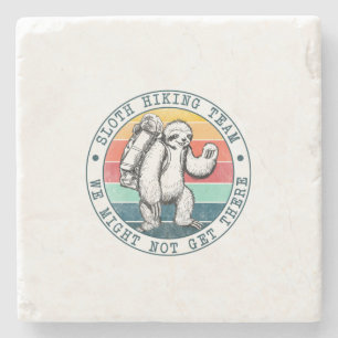 Camper Gift   Sloth Hiking Team Birthday Stone Coaster