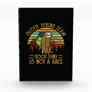 Camper Gift Sloth Hiking Team Good Thing Xmas Photo Block