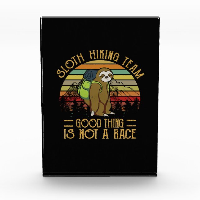 Camper Gift | Sloth Hiking Team Good Thing Xmas Photo Block (Front)