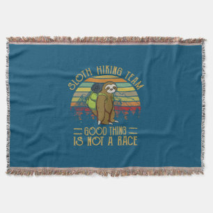 Camper Gift Sloth Hiking Team Good Thing Xmas Throw Blanket