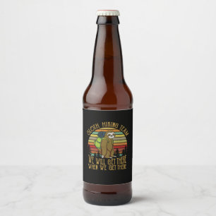 Camper Gift   Vintage Sloth Hiking Team Birthday Beer Bottle Label