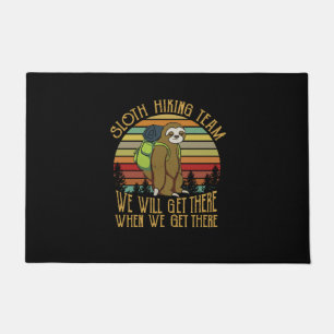 Camper Gift   Vintage Sloth Hiking Team Birthday Doormat