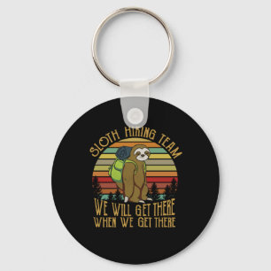 Camper Gift Vintage Sloth Hiking Team Birthday Key Ring