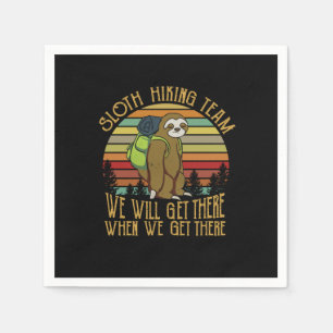 Camper Gift   Vintage Sloth Hiking Team Birthday Napkin