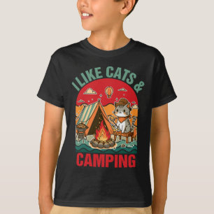 Camper Go Outdoor Cat Lover Cat Mum I Like Cats An T-Shirt